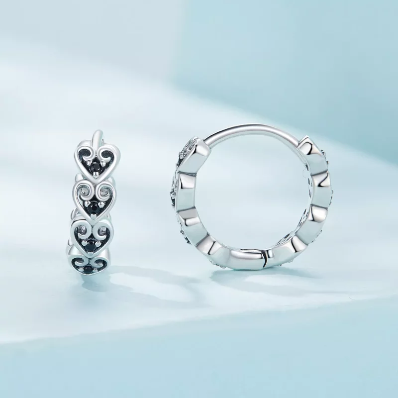 (imagen para) Aretes estilo Pandora en forma de corazón - SCE1613 - Ver 2