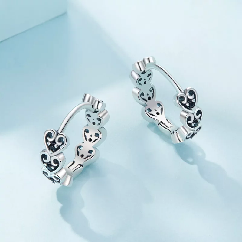 (imagen para) Aretes estilo Pandora en forma de corazón - SCE1613 - Ver 3