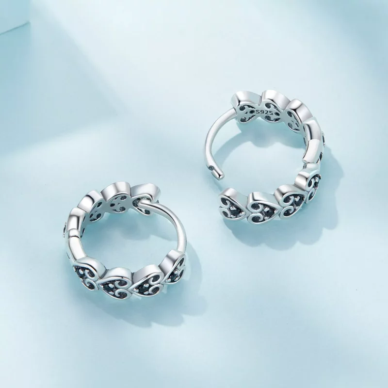 (imagen para) Aretes estilo Pandora en forma de corazón - SCE1613 - Ver 4