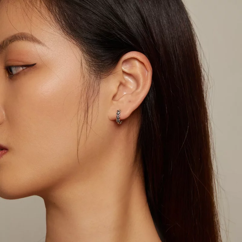 (imagen para) Aretes estilo Pandora en forma de corazón - SCE1613 - Ver 5