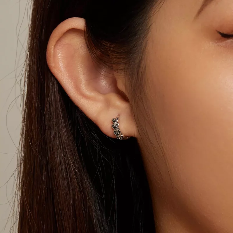 (imagen para) Aretes estilo Pandora en forma de corazón - SCE1613 - Ver 7