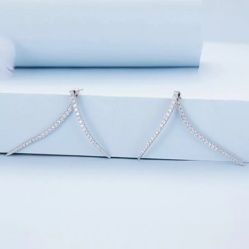 (imagen para) Aretes largos con borla inteligente estilo Pandora - YIE227 - Ver 2