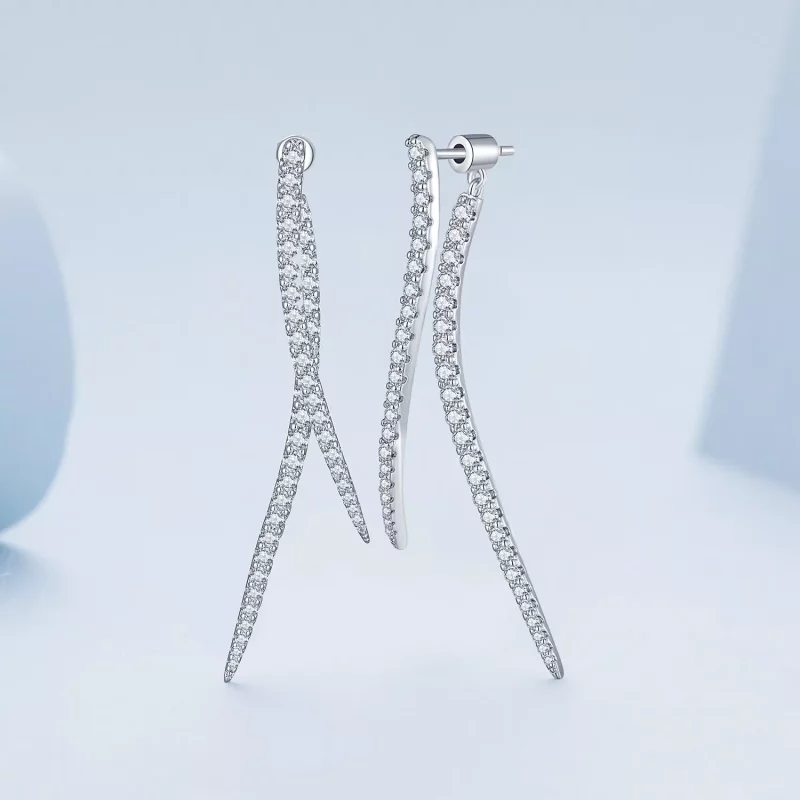 (imagen para) Aretes largos con borla inteligente estilo Pandora - YIE227 - Ver 3