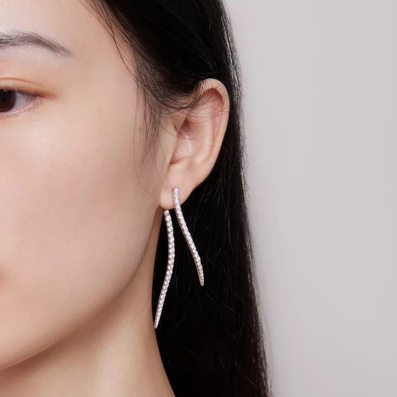 (imagen para) Aretes largos con borla inteligente estilo Pandora - YIE227 - Ver 6