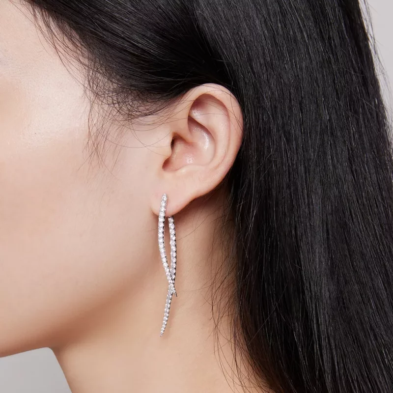 (imagen para) Aretes largos con borla inteligente estilo Pandora - YIE227 - Ver 7