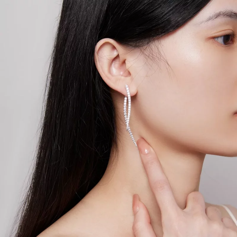 (imagen para) Aretes largos con borla inteligente estilo Pandora - YIE227 - Ver 8