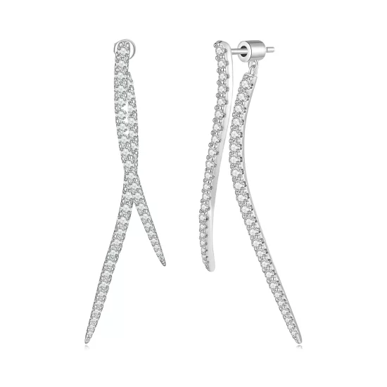 (imagen para) Aretes largos con borla inteligente estilo Pandora - YIE227