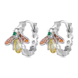 (imagen para) Aretes tipo Pandora con diseño de abeja - BSE808