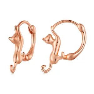 (imagen para) Aros con diseño de gato estilo Pandora - SCE1488-LC