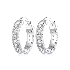 (imagen para) Aros de aro estilo Pandora con brillo - BSE868