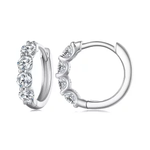 (imagen para) Aros de aro estilo Pandora con Moissanite - MSE030