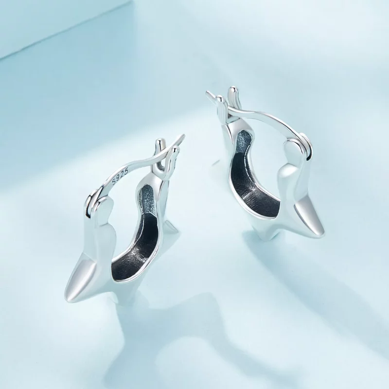 (imagen para) Aros de Estilo Pandora con Estrellas - SCE1615 - Ver 3