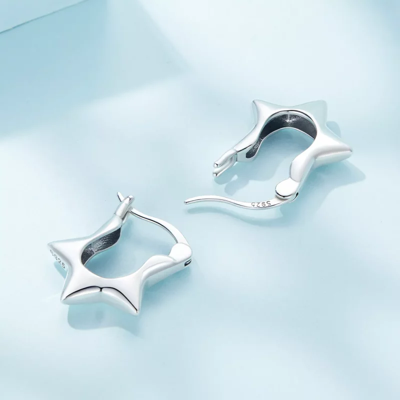 (imagen para) Aros de Estilo Pandora con Estrellas - SCE1615 - Ver 4