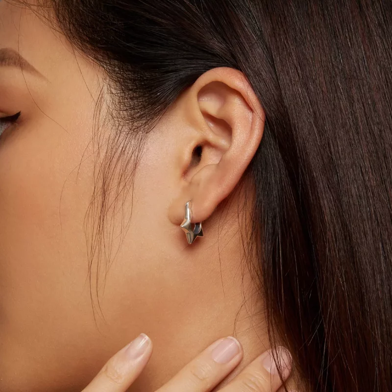 (imagen para) Aros de Estilo Pandora con Estrellas - SCE1615 - Ver 6