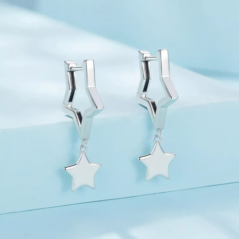 (imagen para) Aros de Estilo Pandora con Estrellas - SCE1621 - Ver 2