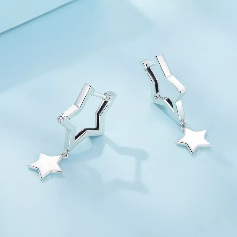 (imagen para) Aros de Estilo Pandora con Estrellas - SCE1621 - Ver 4