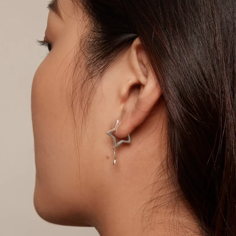 (imagen para) Aros de Estilo Pandora con Estrellas - SCE1621 - Ver 6