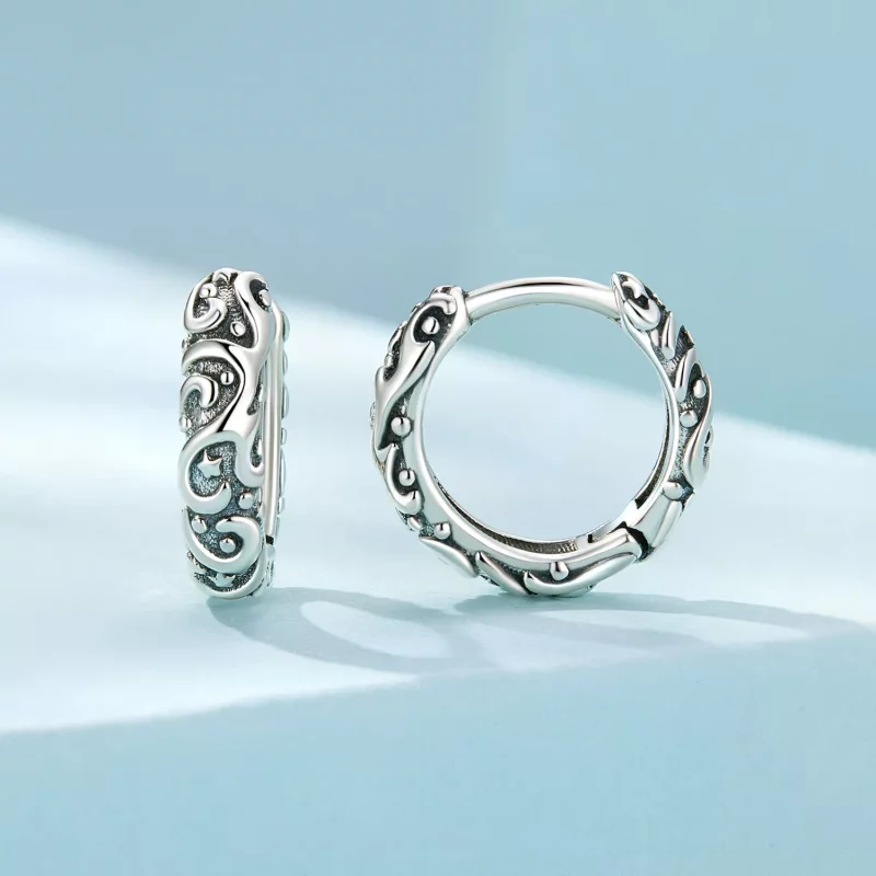 (imagen para) Aros de estilo Pandora con patrón retro - SCE1659 - Ver 2