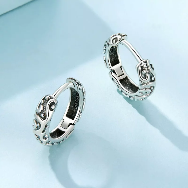 (imagen para) Aros de estilo Pandora con patrón retro - SCE1659 - Ver 3
