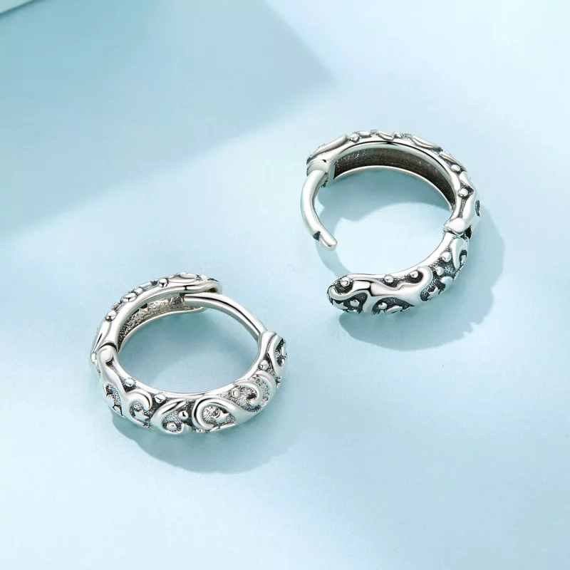 (imagen para) Aros de estilo Pandora con patrón retro - SCE1659 - Ver 4