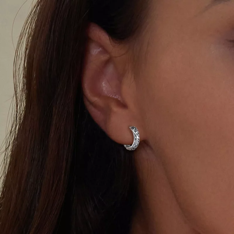 (imagen para) Aros de estilo Pandora con patrón retro - SCE1659 - Ver 5
