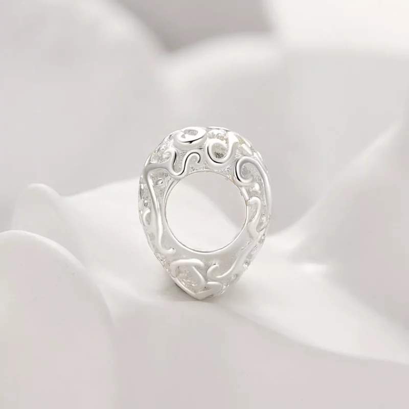 (imagen para) Charm con forma de corazón con patrón estilo Pandora - SCC2618 - Ver 3