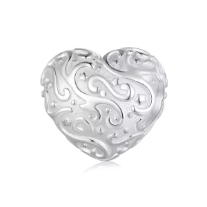 (imagen para) Charm con forma de corazón con patrón estilo Pandora - SCC2618