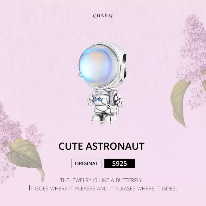 (imagen para) Charm de Astronauta con sensor de calor de estilo Pandora - BSC578 - Ver 2