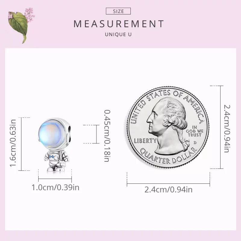 (imagen para) Charm de Astronauta con sensor de calor de estilo Pandora - BSC578 - Ver 4