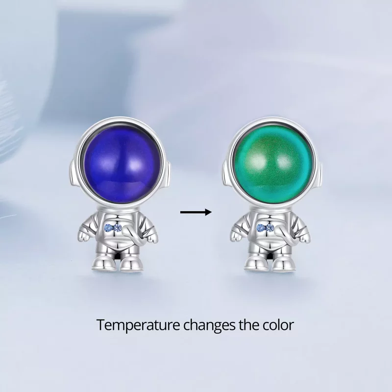 (imagen para) Charm de astronauta con sensor de calor estilo Pandora - BSC578-CF - Ver 2