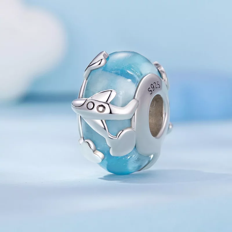 (imagen para) Charm de avión con acabado brillante estilo Pandora - SCC2482 - Ver 2