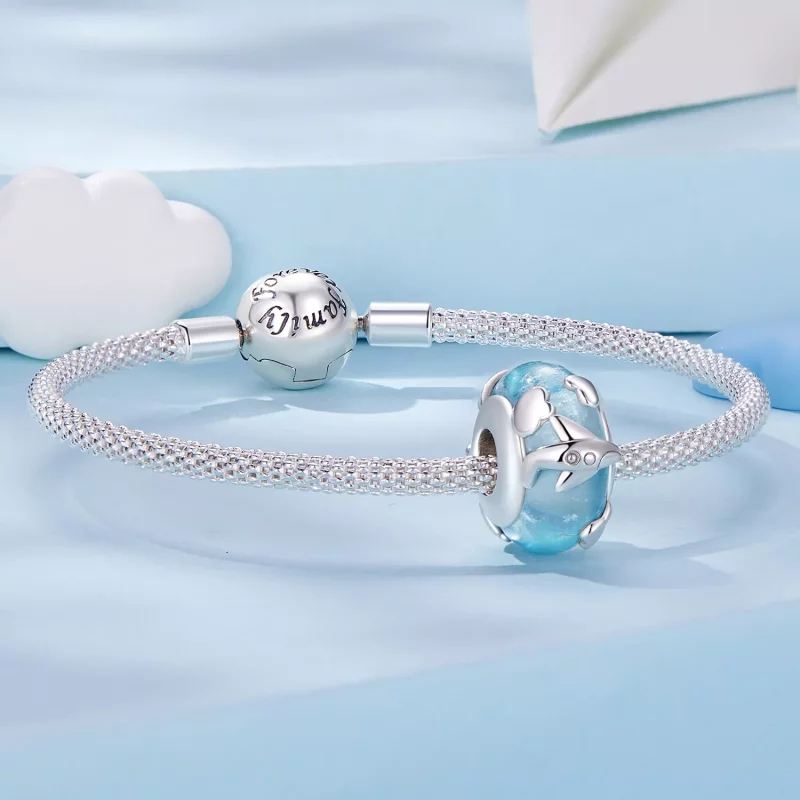 (imagen para) Charm de avión con acabado brillante estilo Pandora - SCC2482 - Ver 5