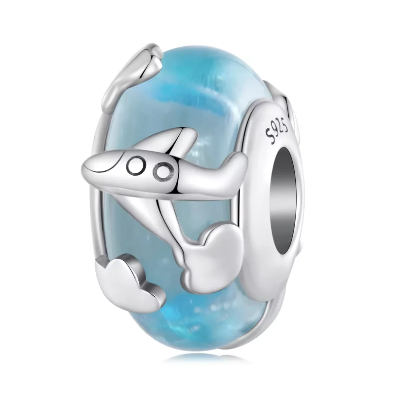 (imagen para) Charm de avión con acabado brillante estilo Pandora - SCC2482 - Ver 8