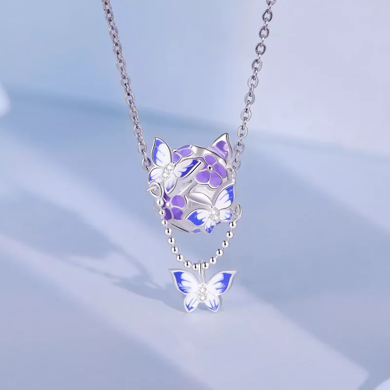 (imagen para) Charm de borla con mariposa al estilo Pandora - SCC2460 - Ver 2