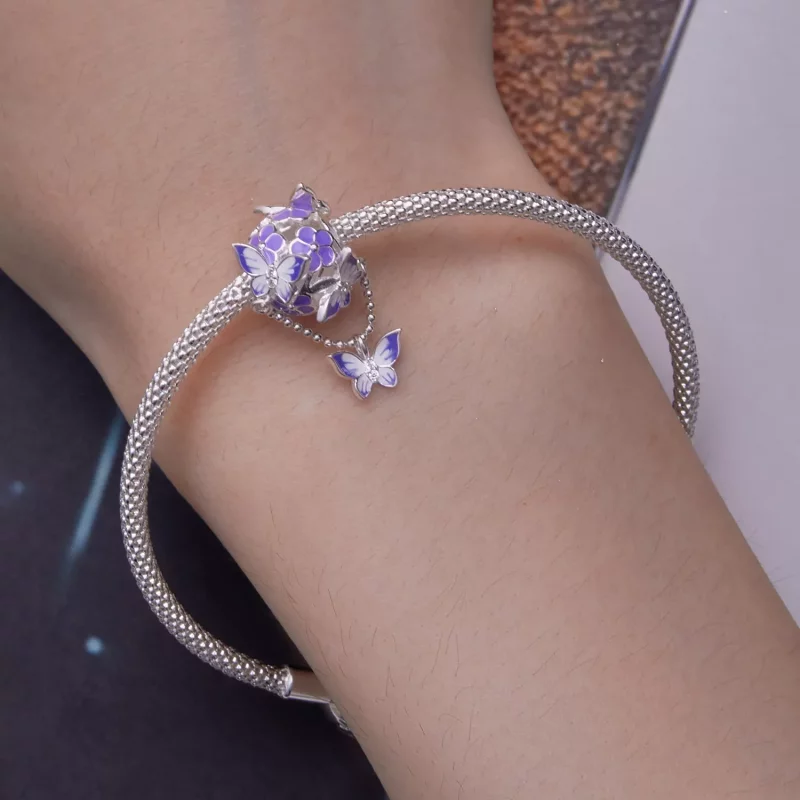 (imagen para) Charm de borla con mariposa al estilo Pandora - SCC2460 - Ver 5