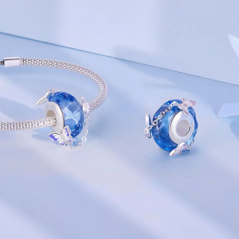 (imagen para) Charm de borla con mariposa estilo Pandora - SCC2461 - Ver 4