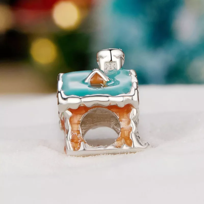 (imagen para) Charm de Casa Luminosa de Nochebuena al Estilo Pandora - SCC2646 - Ver 3