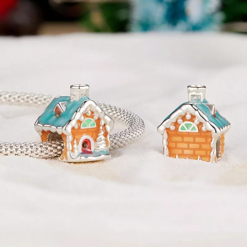 (imagen para) Charm de Casa Luminosa de Nochebuena al Estilo Pandora - SCC2646 - Ver 4