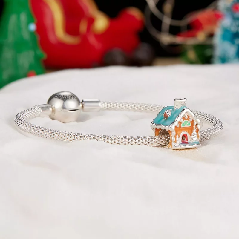 (imagen para) Charm de Casa Luminosa de Nochebuena al Estilo Pandora - SCC2646 - Ver 5