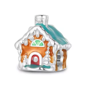 Charm de Casa Luminosa de Nochebuena al Estilo Pandora - SCC2646 (imagen para) Charm de Casa Luminosa de Nochebuena al Estilo Pandora - SCC2646