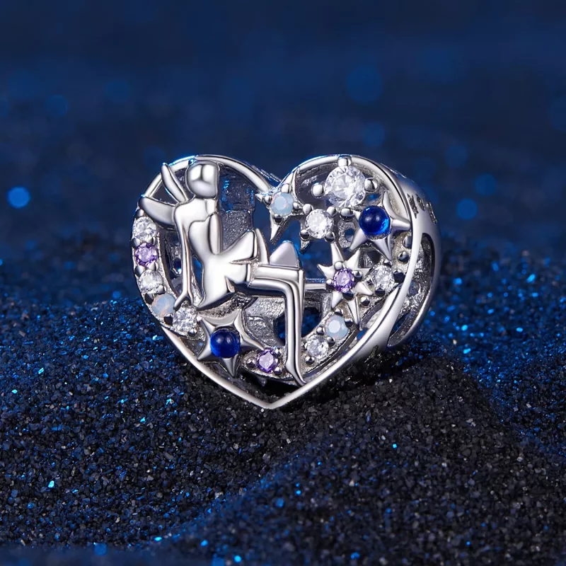 (imagen para) Charm de corazón de elfo del día y la noche en estilo Pandora - SCC2553 - Ver 2