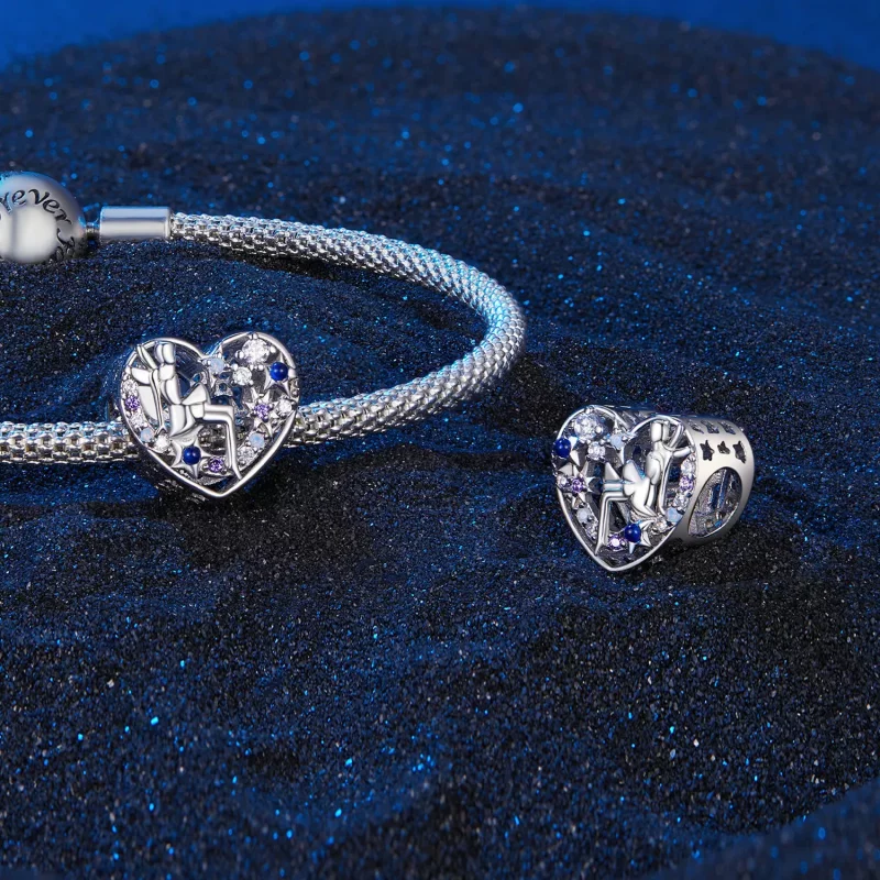 (imagen para) Charm de corazón de elfo del día y la noche en estilo Pandora - SCC2553 - Ver 4