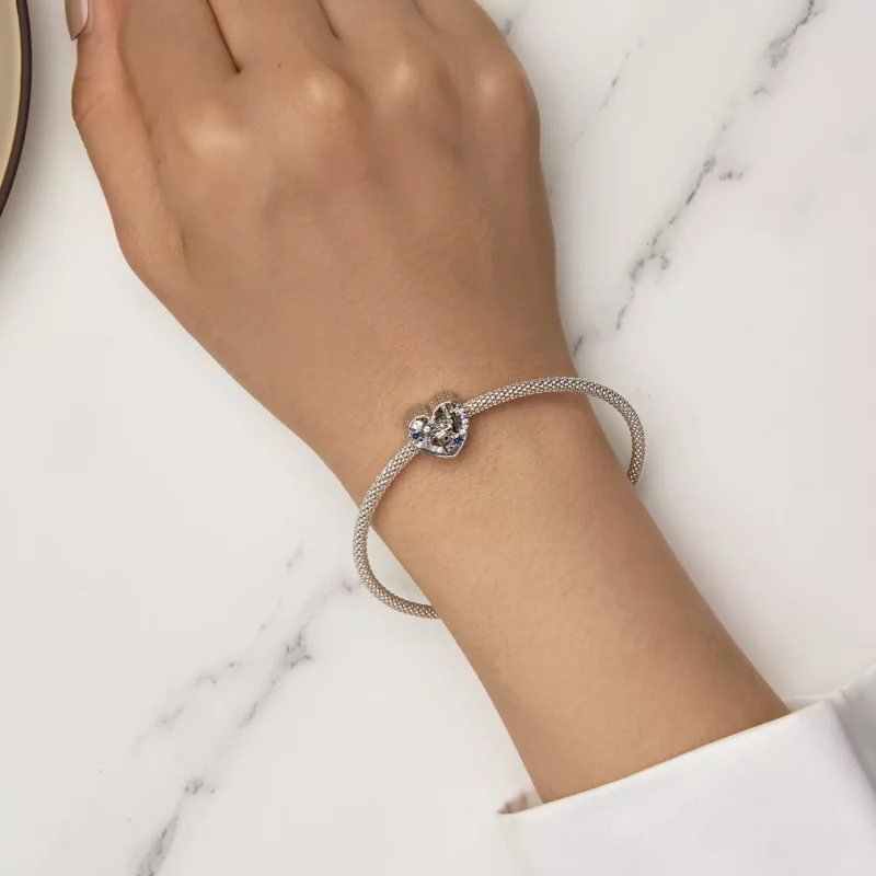 (imagen para) Charm de corazón de elfo del día y la noche en estilo Pandora - SCC2553 - Ver 6