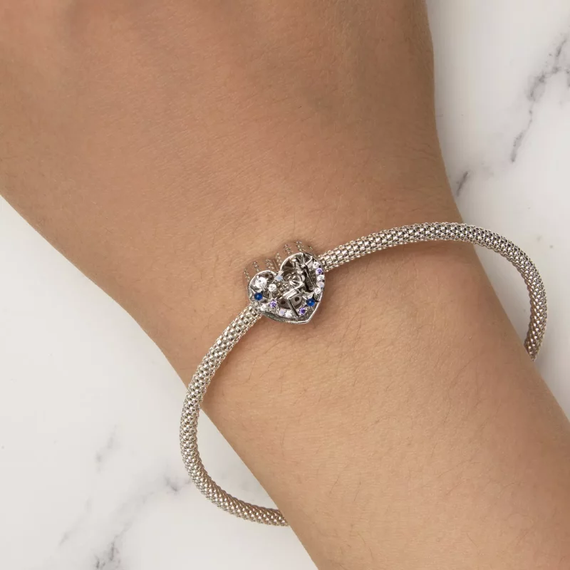 (imagen para) Charm de corazón de elfo del día y la noche en estilo Pandora - SCC2553 - Ver 7