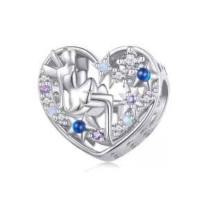 (imagen para) Charm de corazón de elfo del día y la noche en estilo Pandora - SCC2553