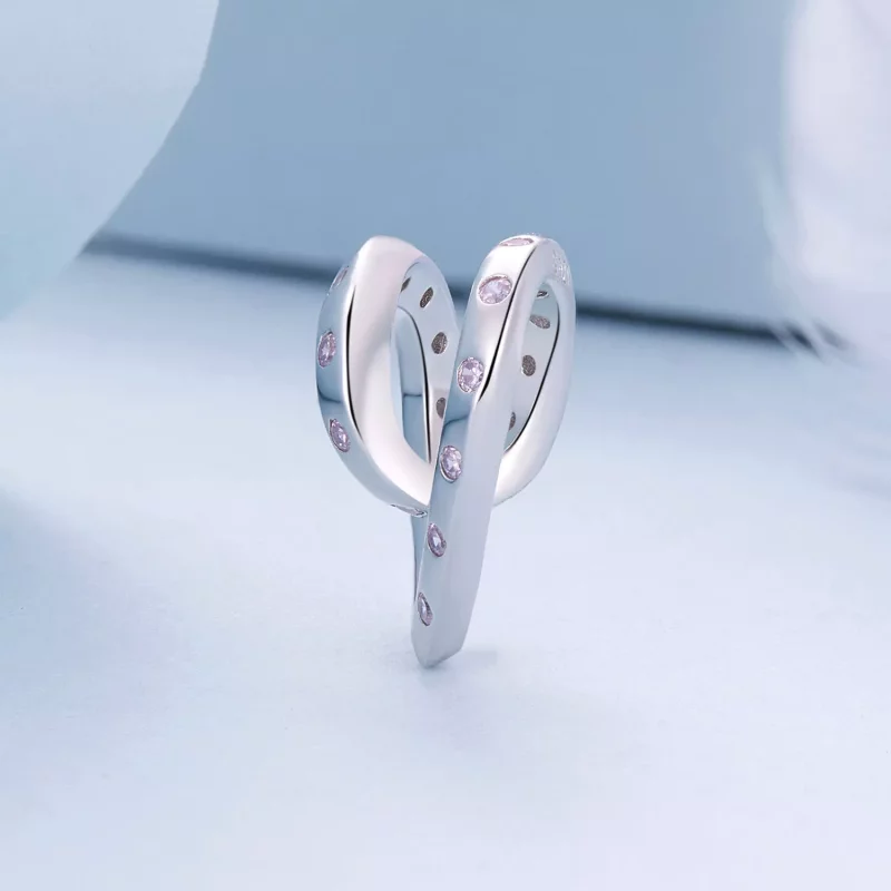 (imagen para) Charm de Corazón Enredado al Estilo Pandora - BSC928 - Ver 3