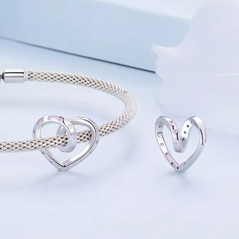 (imagen para) Charm de Corazón Enredado al Estilo Pandora - BSC928 - Ver 4
