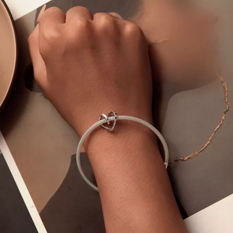 (imagen para) Charm de Corazón Enredado al Estilo Pandora - BSC928 - Ver 6