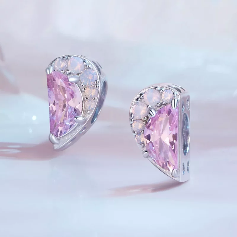 (imagen para) Charm de corazón rosa estilo Pandora para hermanas - SCC2641 - Ver 5