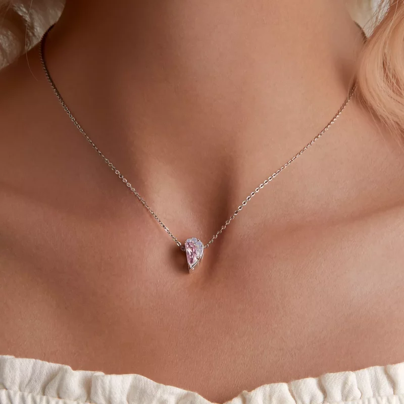 (imagen para) Charm de corazón rosa estilo Pandora para hermanas - SCC2641 - Ver 6